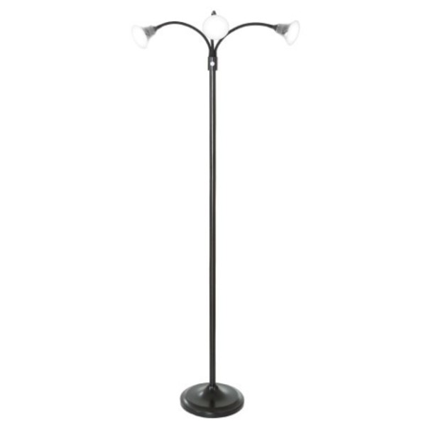 Hastings Home 3 Head Floor Lamp, LED Light with Adjustable Arms, Touch Switch and Dimmer (Black) by Hastings Home 407474LRX